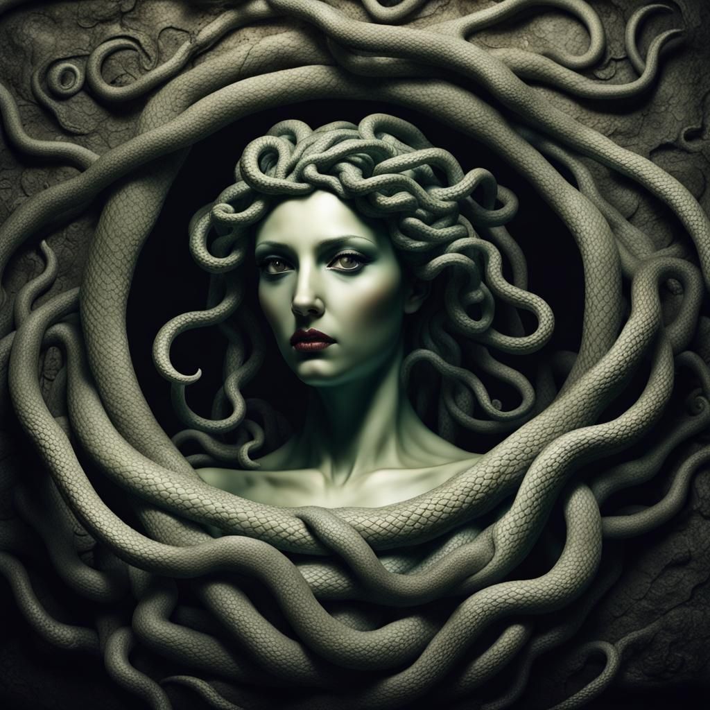 Medusa Gorgon in Dark Snake Cave