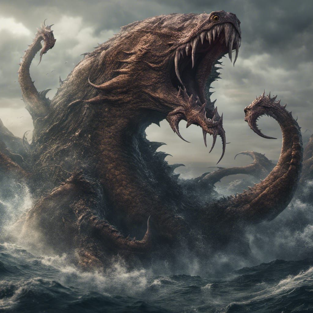 Fantastical Sea Monster in Detailed Matte Painting