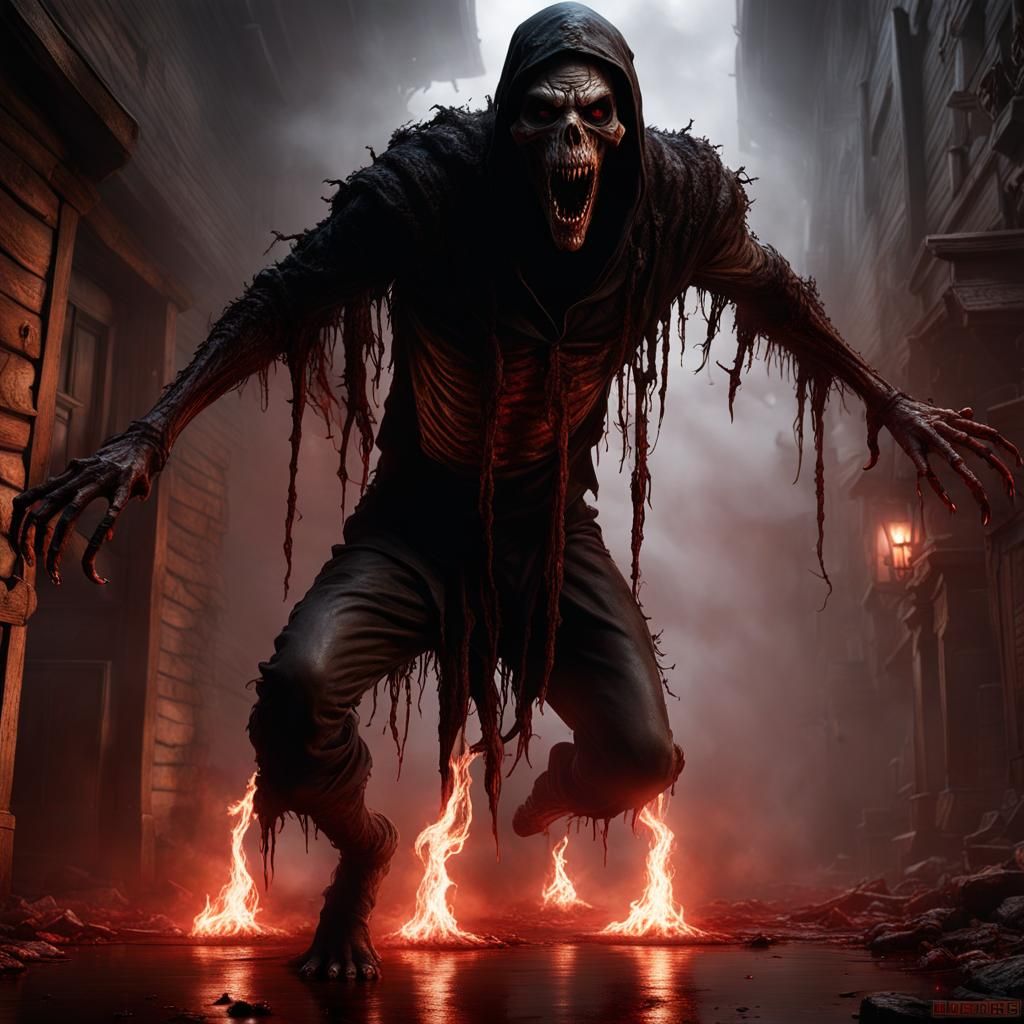 Macabre Ghoul Undead in Rotting Decay