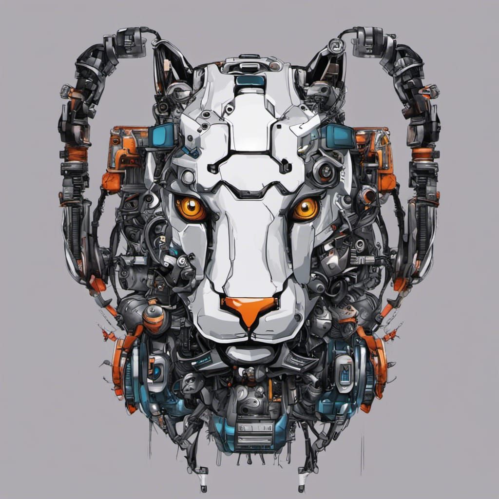 Cool Robot Animal Face Wallpaper