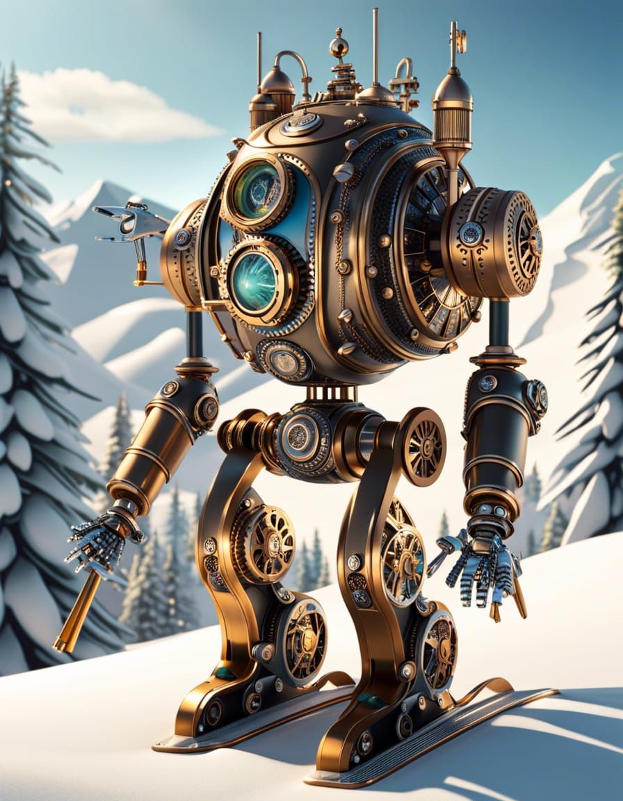 Headless Steampunk Skier