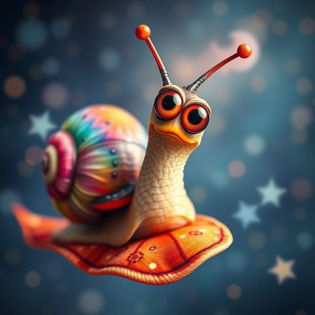 Open Prompt, snail on the flying snail carpet