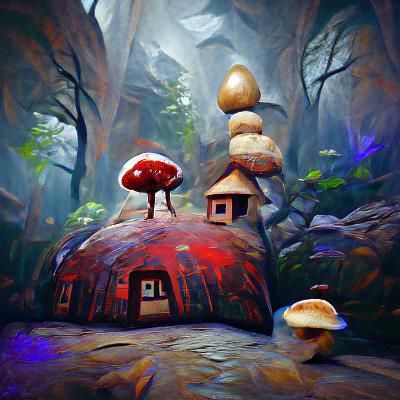 Enchanted Forest: Mushroom House Concept Art in Unreal Engin...