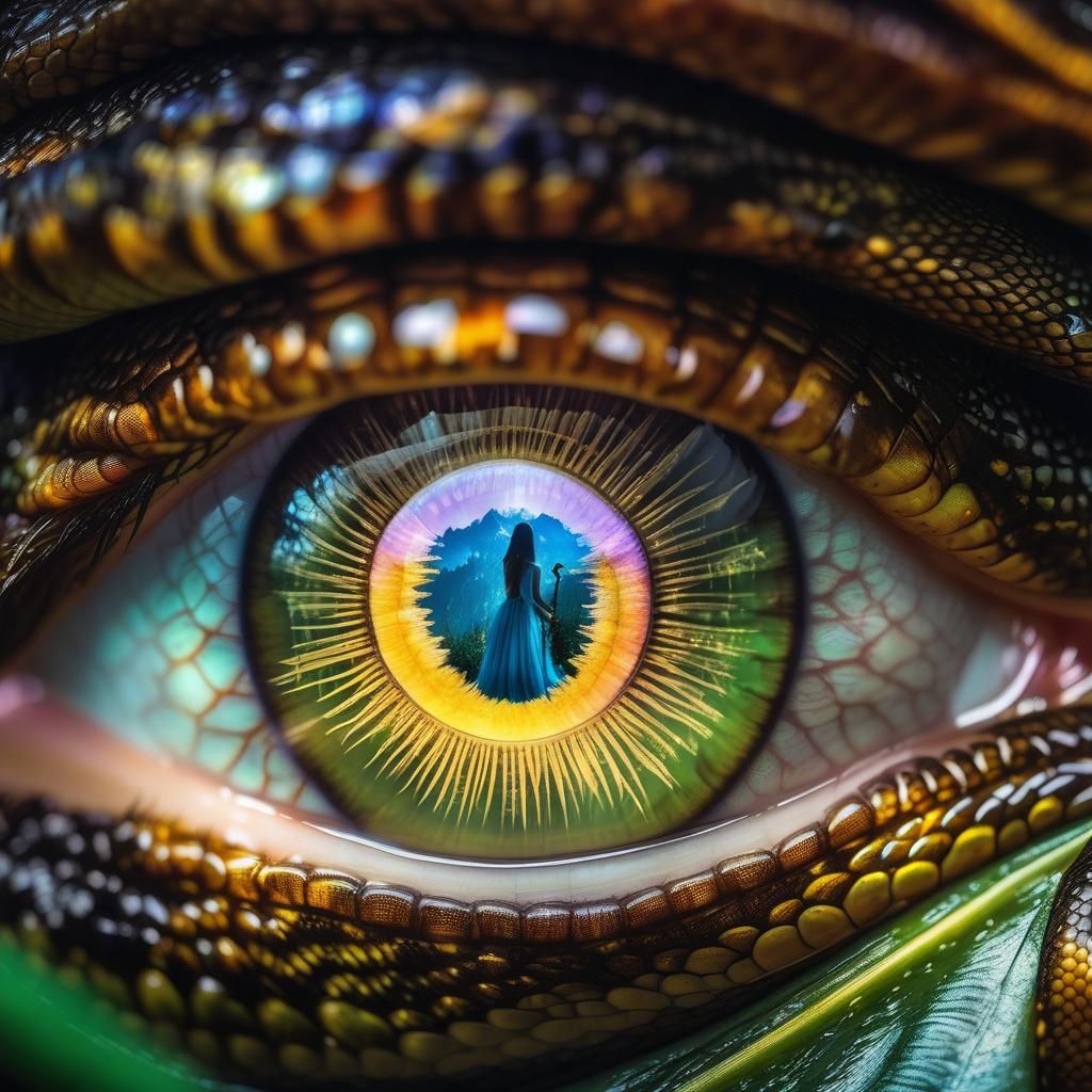 Dragon Eye Reveals Princess in Double Exposure