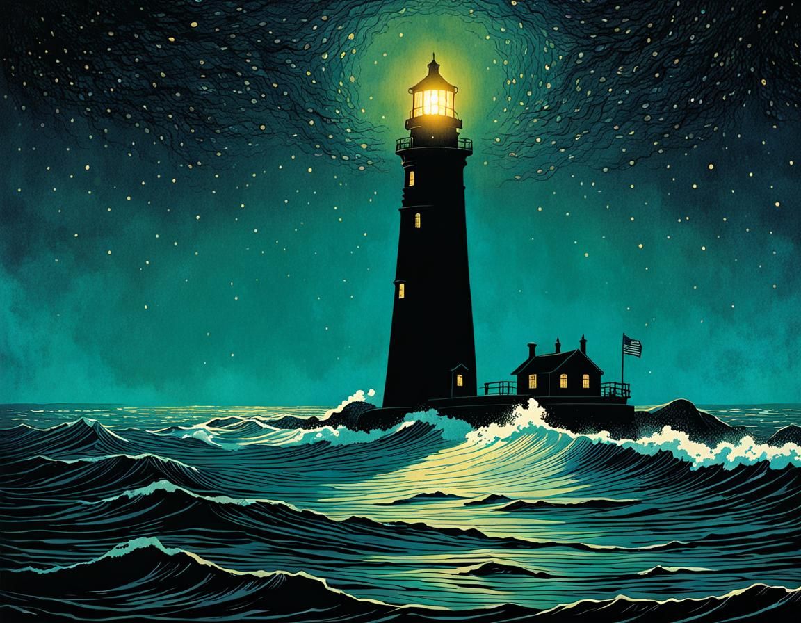 Lighthouse Keeper's Secret in Vintage Animation Style