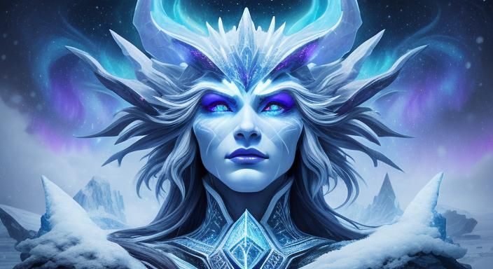 Snow Devil with Firing Eyes in Digital Painting