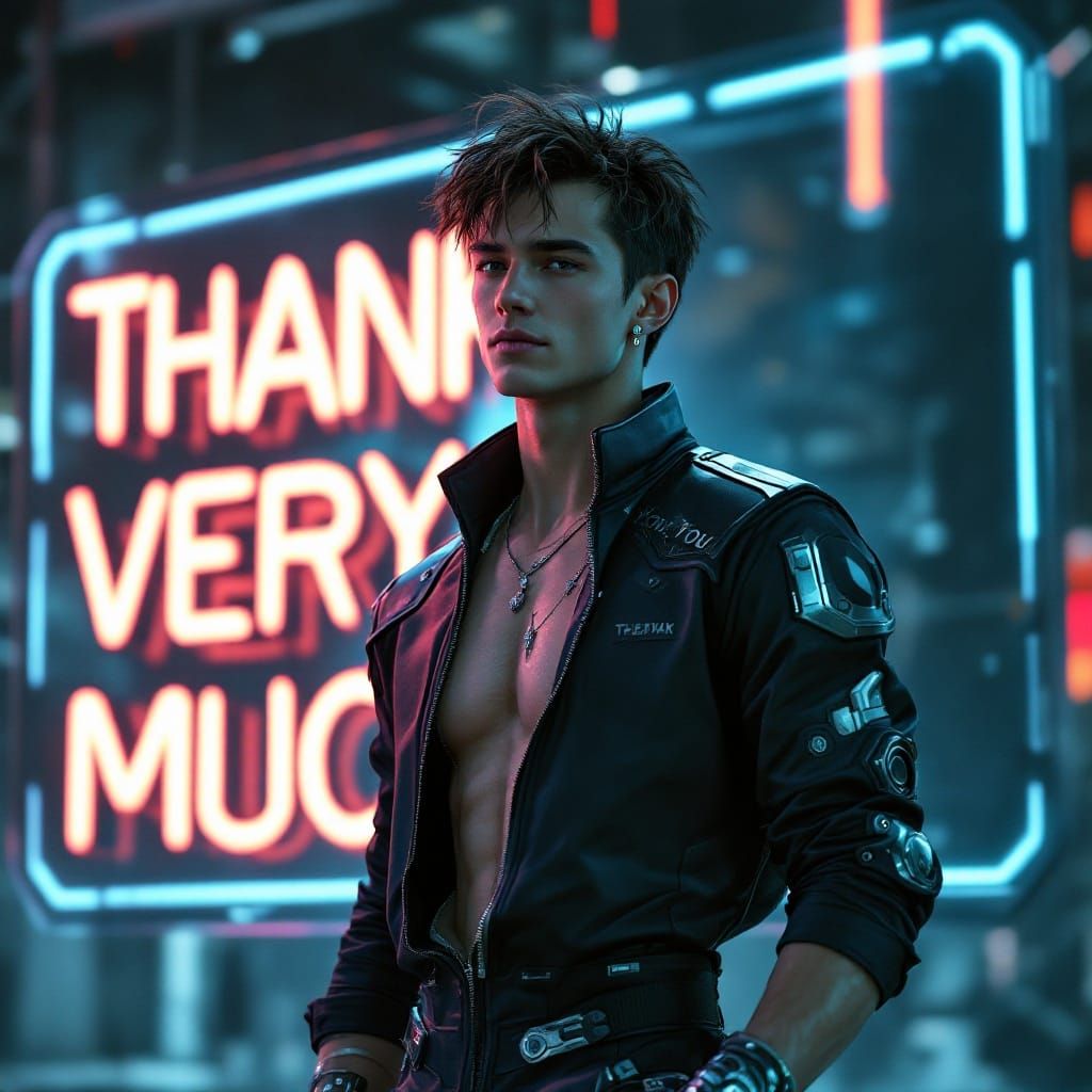 Charming Space Opera Hero in Futuristic Jumpsuit