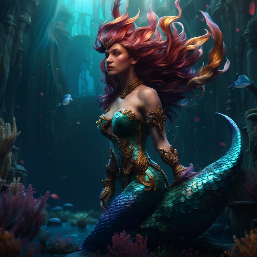 Beautiful Mermaid Fantasy Concept Art