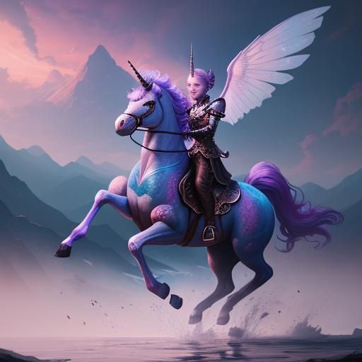 Fantastical Unicorn Matte Painting in Deep Color