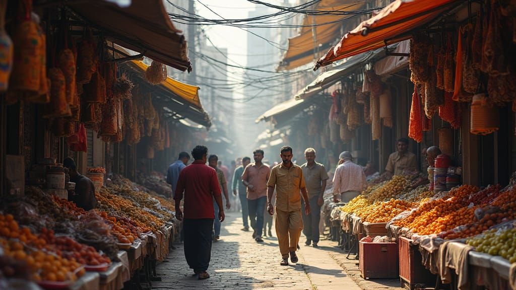 Vibrant Mumbai Street Market Scene