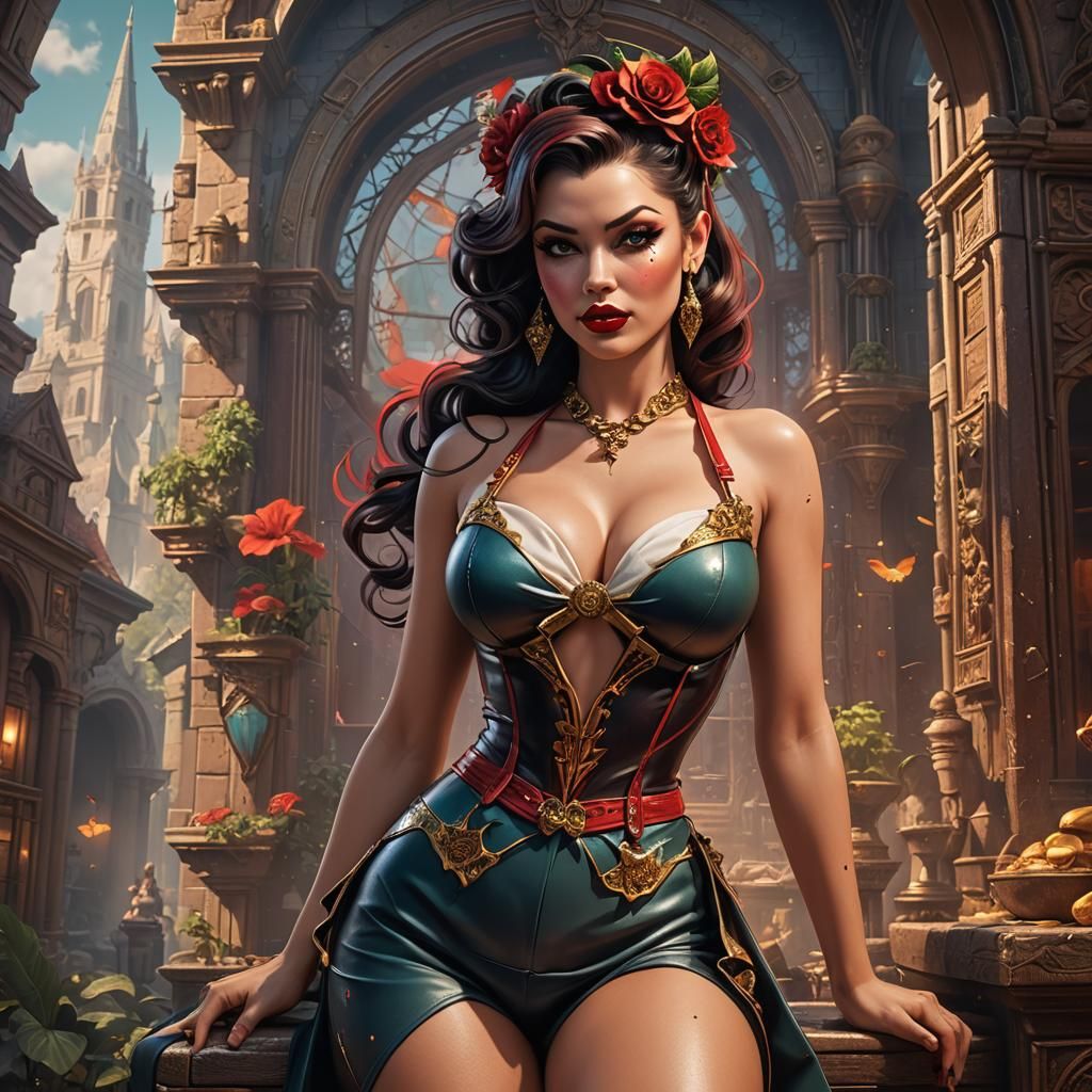 Sensual Pin-Up Fantasy Concept Art
