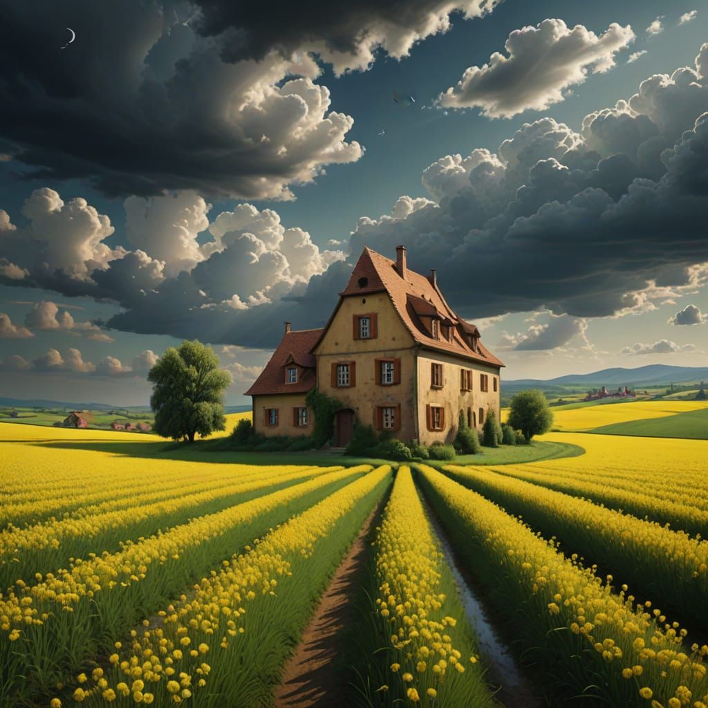 Surreal Alsace Masterpiece in the Style of Bujnowski