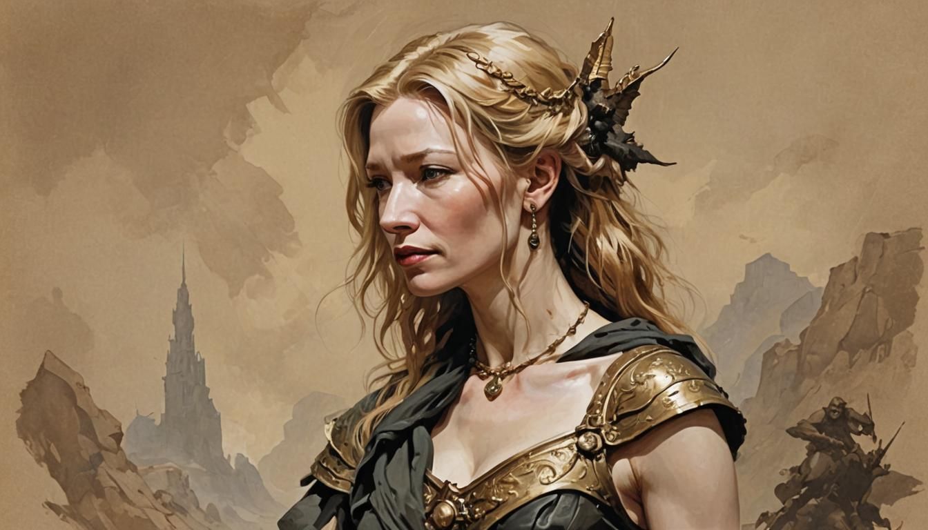 Fantasy Portrait in Frazetta Style