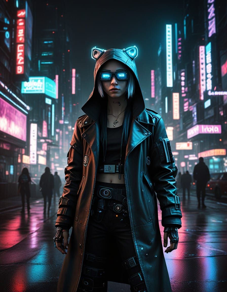 Cyber Goddess in Neon Dreamscape