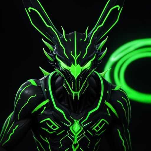 Neon Green Glowing Predalien Concept Art