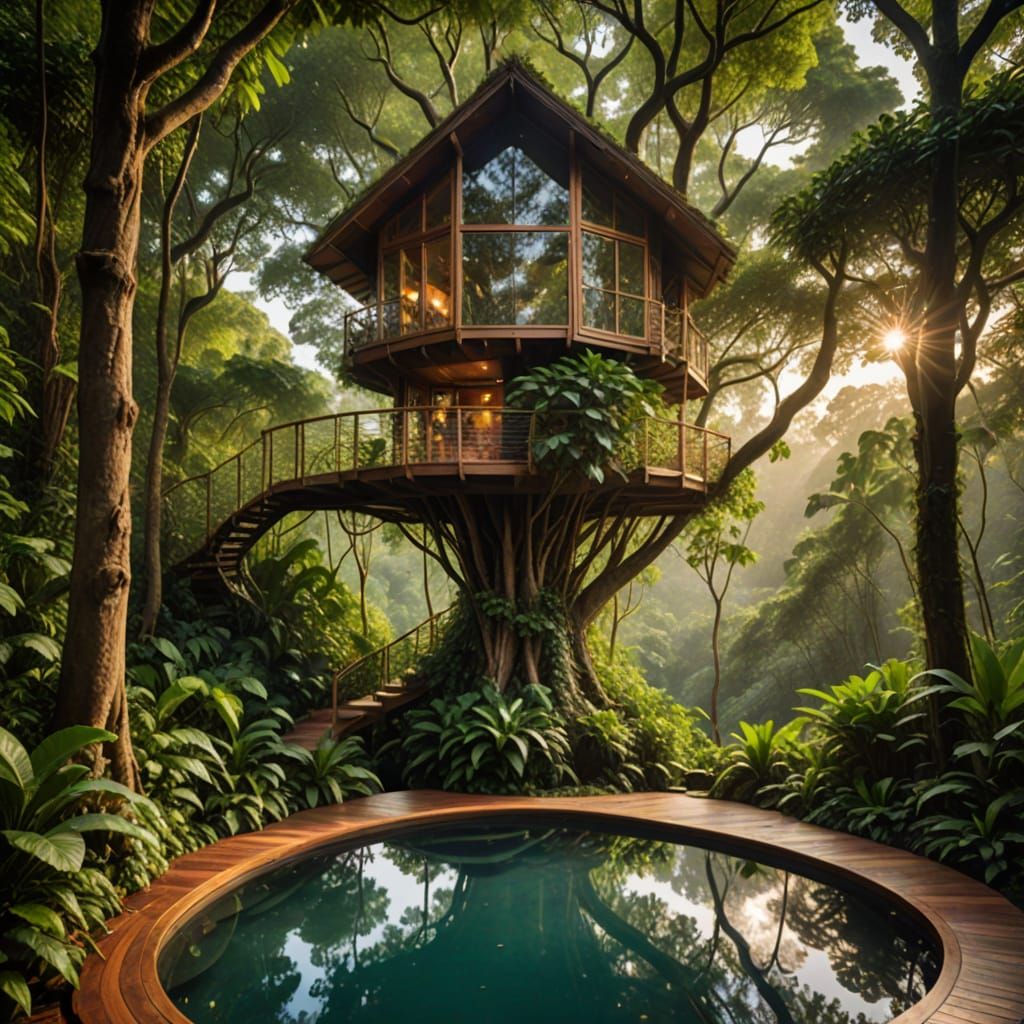 Luxury Rainforest Treehouse with Infinity Pool