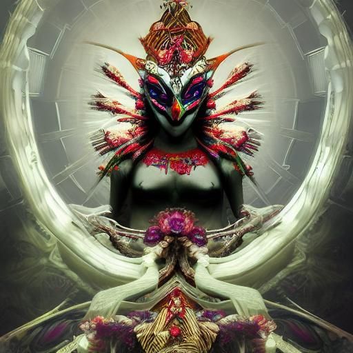 Art Deco Trans Goddess with Mecha Mask