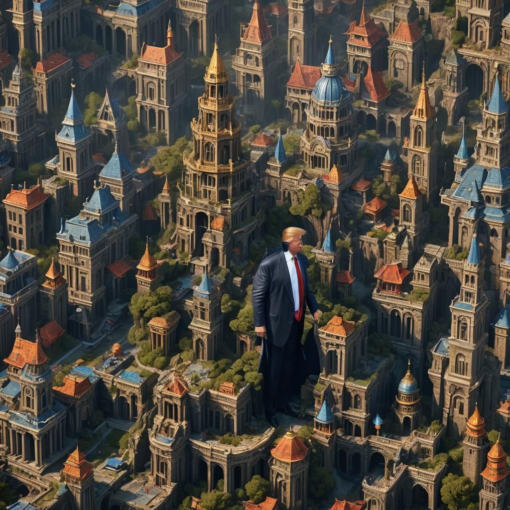 Donald Trump: Detailed Matte Painting in Fantasy Style