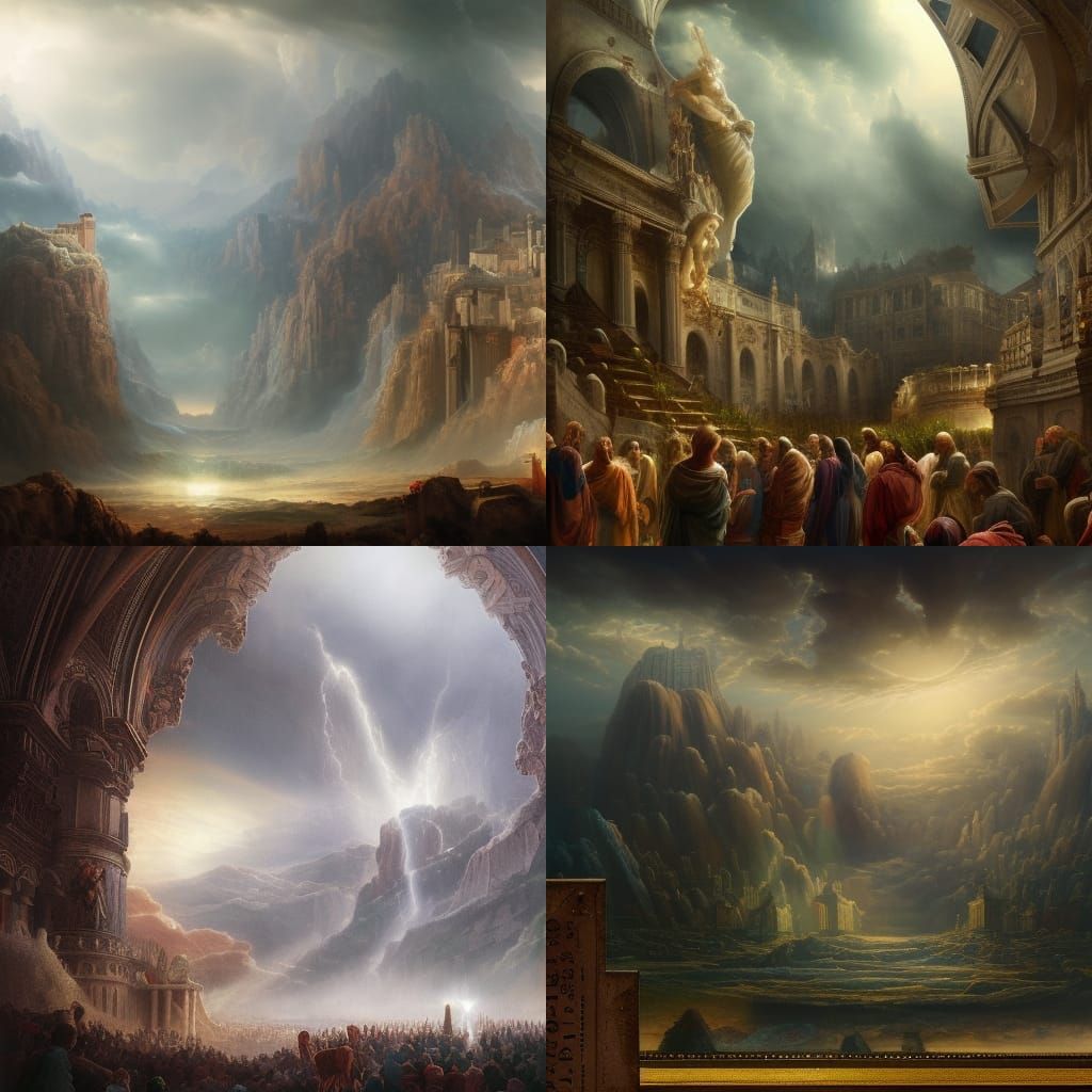 Divine Figure in a Celestial Landscape: Matte Painting