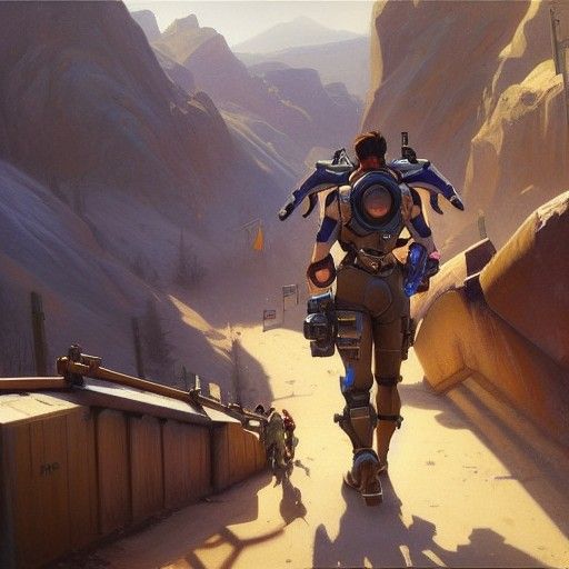 Overwatch Scene as Oil Painting by James Gurney