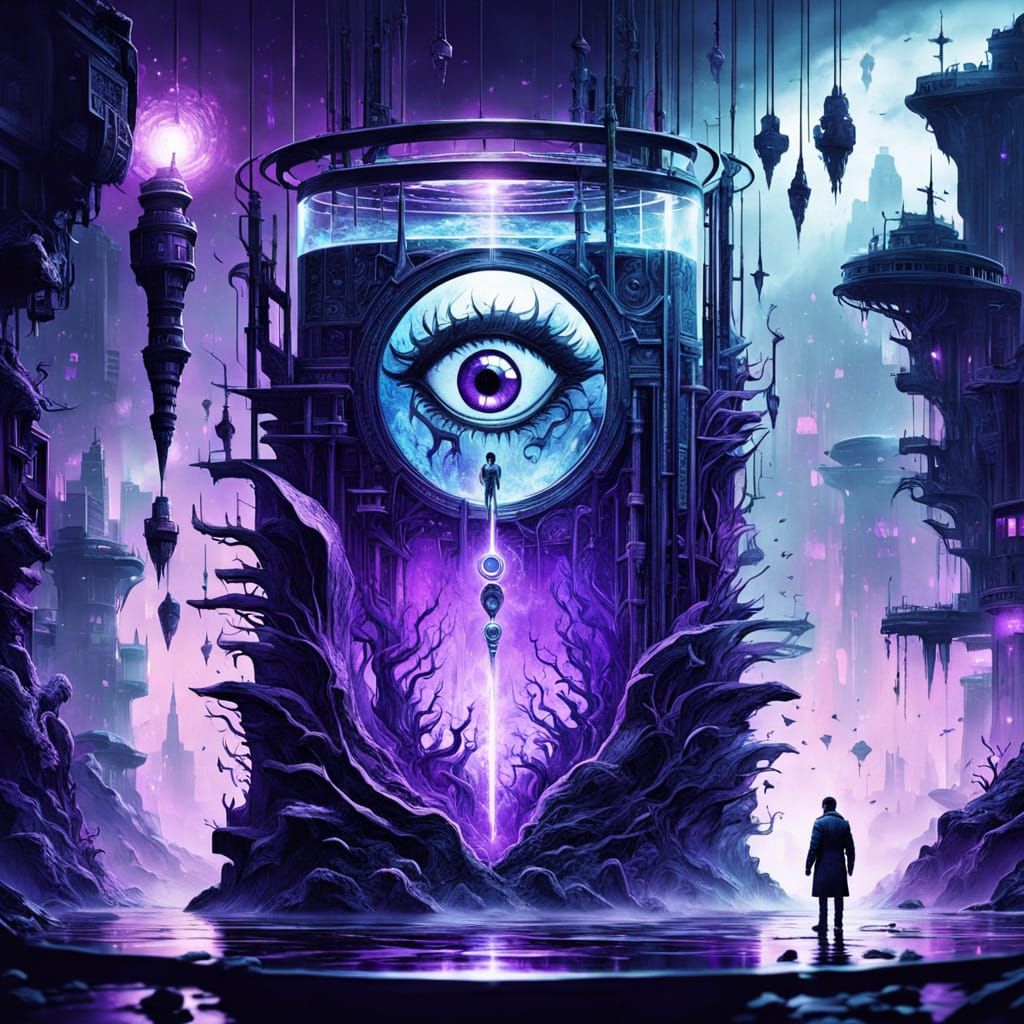 Ethereal Glass Form Illuminated by Spotlight in Dark Fantasy...