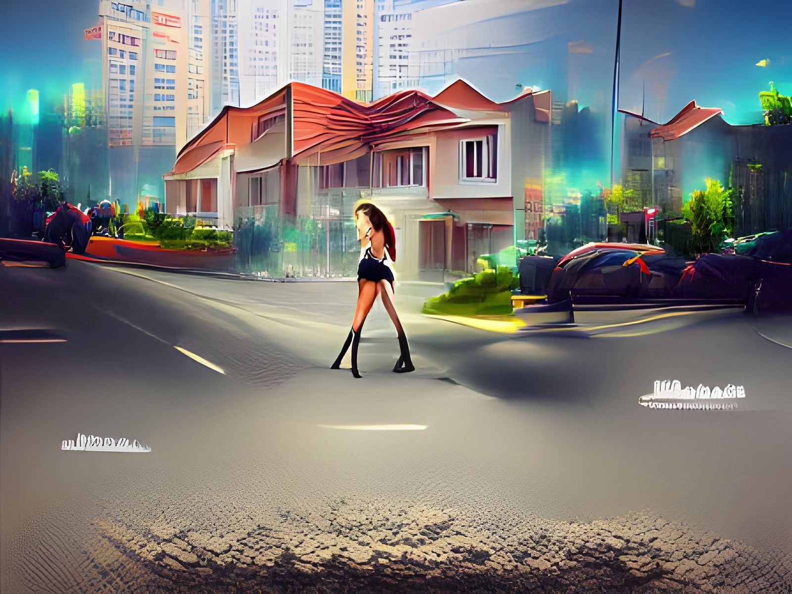 Streetwalker in 8K Resolution Digital Illustration