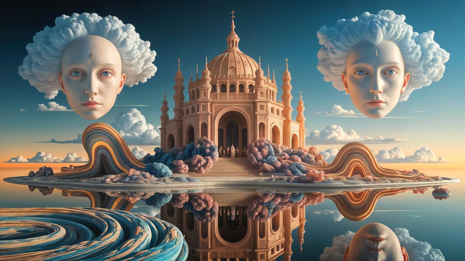 Surrealist Paisley Landscape in Dreamlike 3D