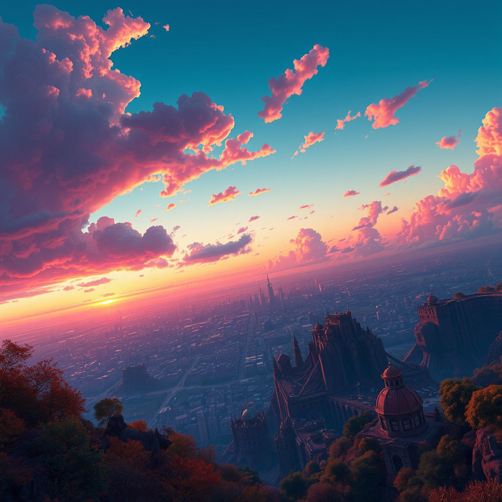 Fantastical Landscape with Cityscape in Unreal Engine 5