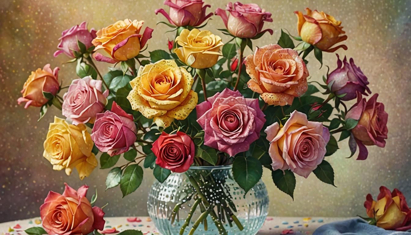 Roses in Pointillism Style: Dreamworks Concept Art