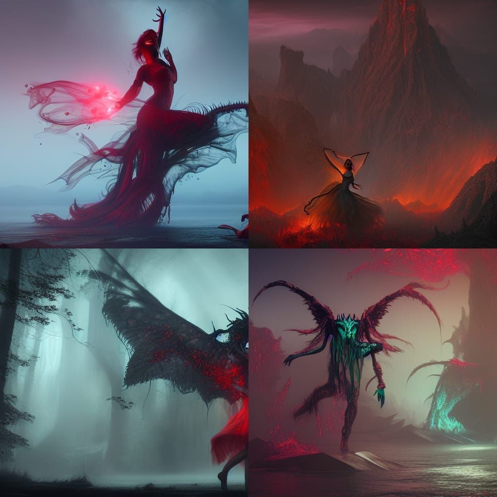Fantastical Dance with the Devil in Matte Painting