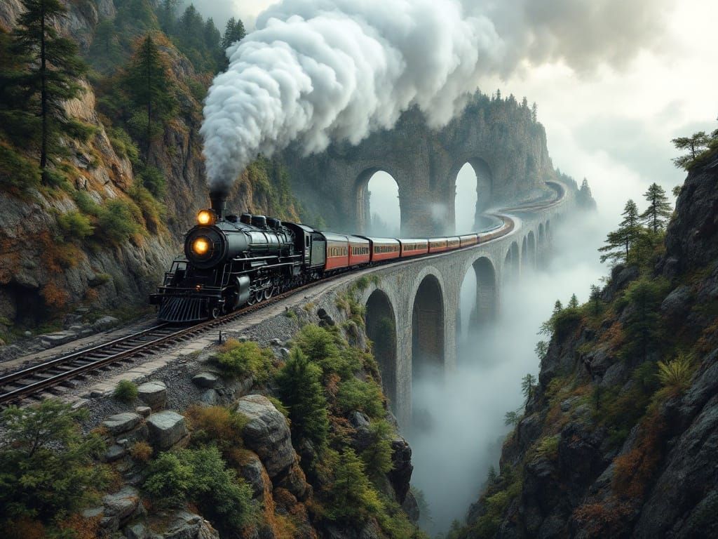 Train Blends into Bridge in Mind-Bending Taper Style