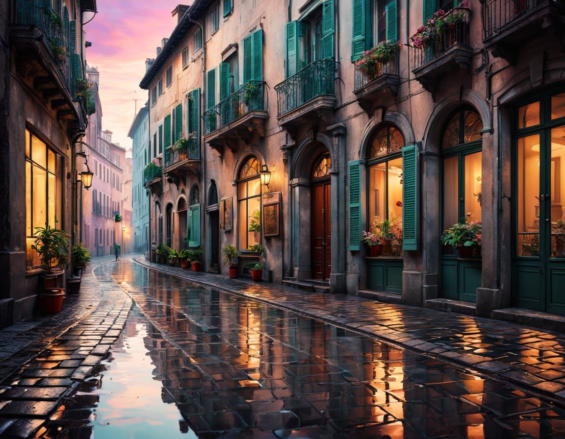 Elegant Italian Town in Soft Focus