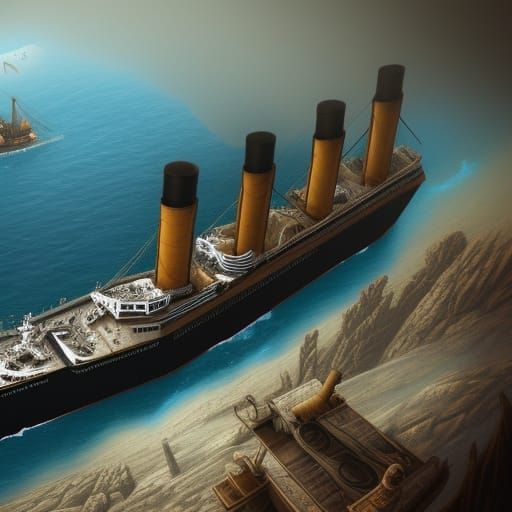 Titanic Wreck: Detailed Matte Painting