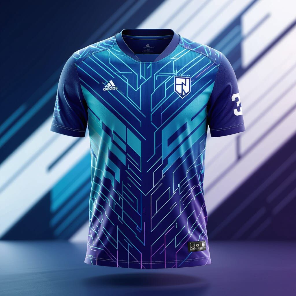 Futuristic Sports Jersey Design with Gradient Colors