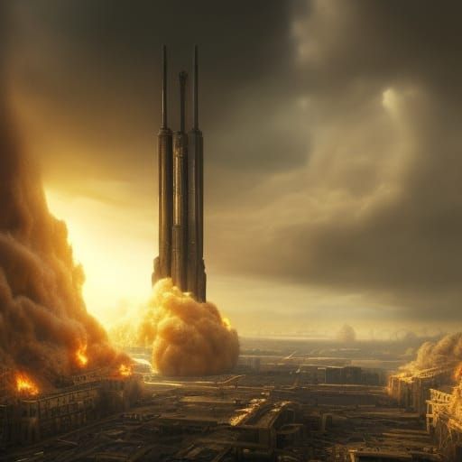 Epic Cinematic Nuclear Explosion Digital Matte Painting