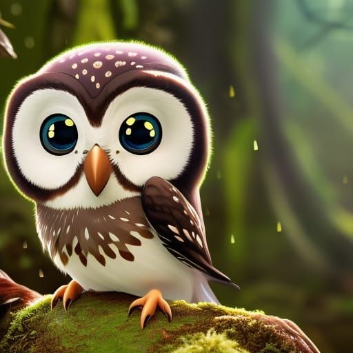 Cute little owls trying to get comfortable