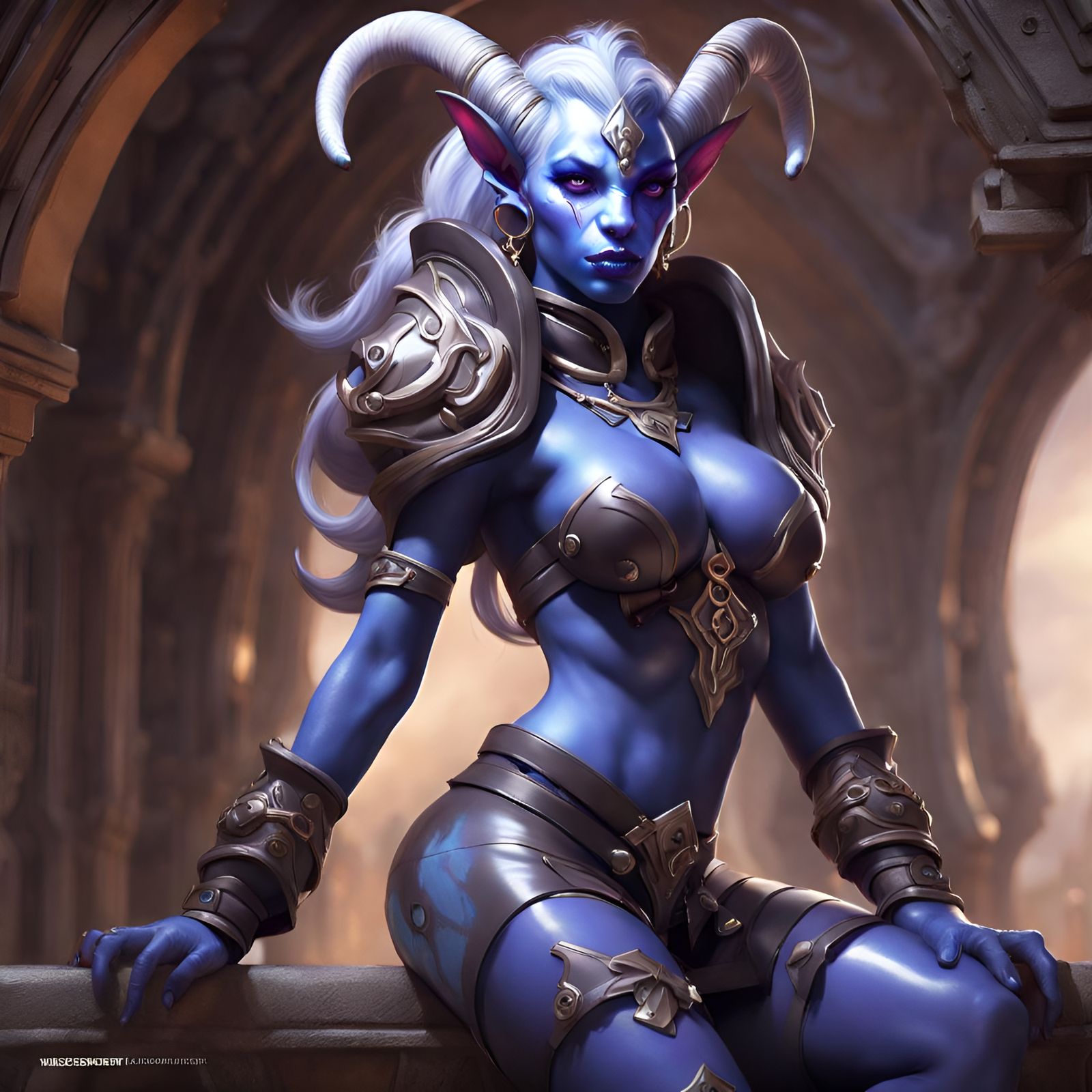 Hyperdetailed Draenei in Latex Harness