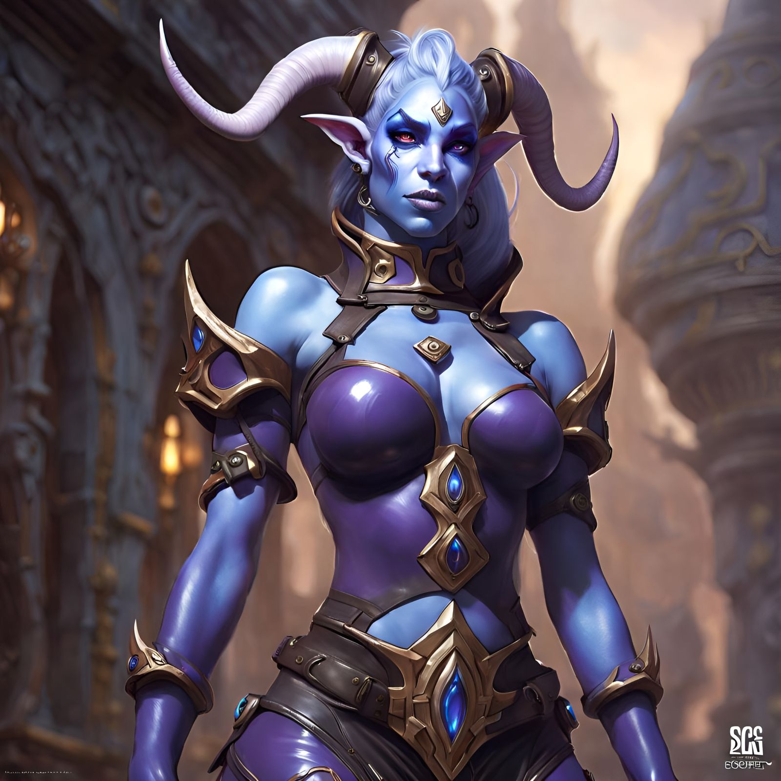 Hyperdetailed Draenei in Latex Outfit