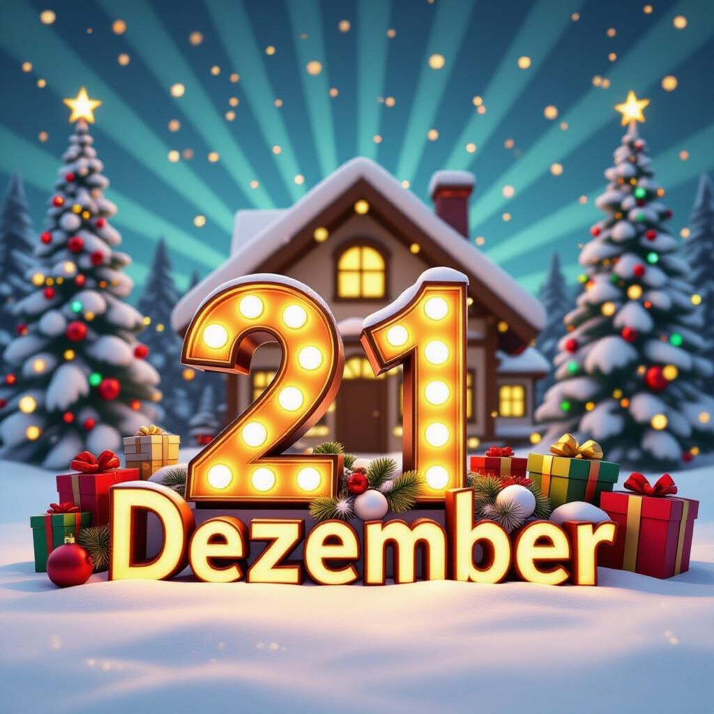 Christmas Decorations With "21. Dezember" Inscription