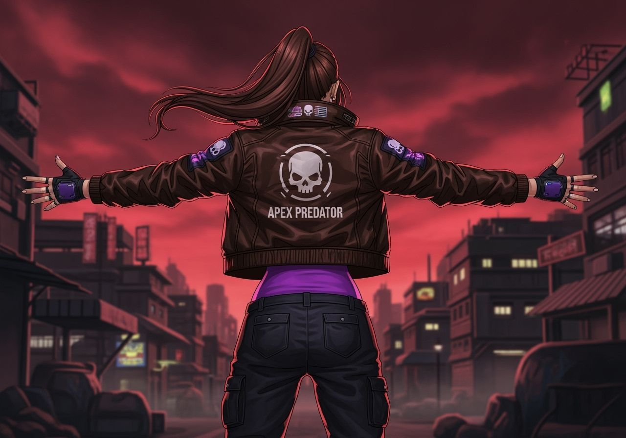 Cyberpunk Woman in City Slum, Anime Style