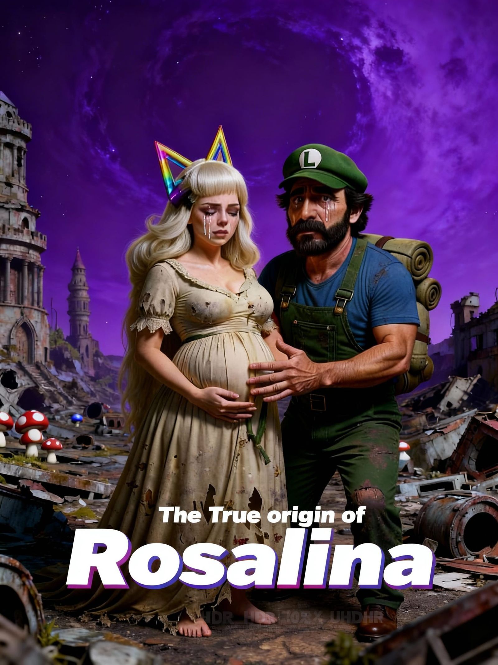 Tearful Luigi and Wife as Last Survivors in Ruined Mushroom ...