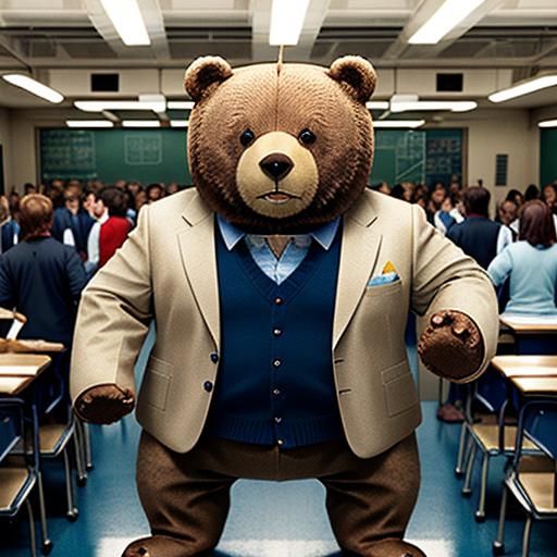 Whenever Leo felt scared, like facing the school bully, Kevin, or navigating the crowded school cafeteria, Button Bear w...