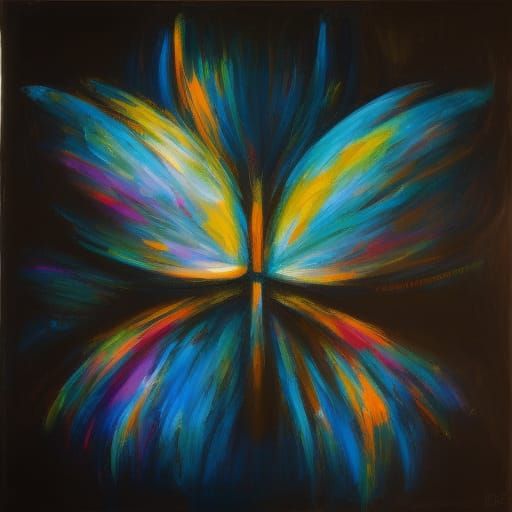 Abstract Butterfly Impasto Painting for Modern Interiors