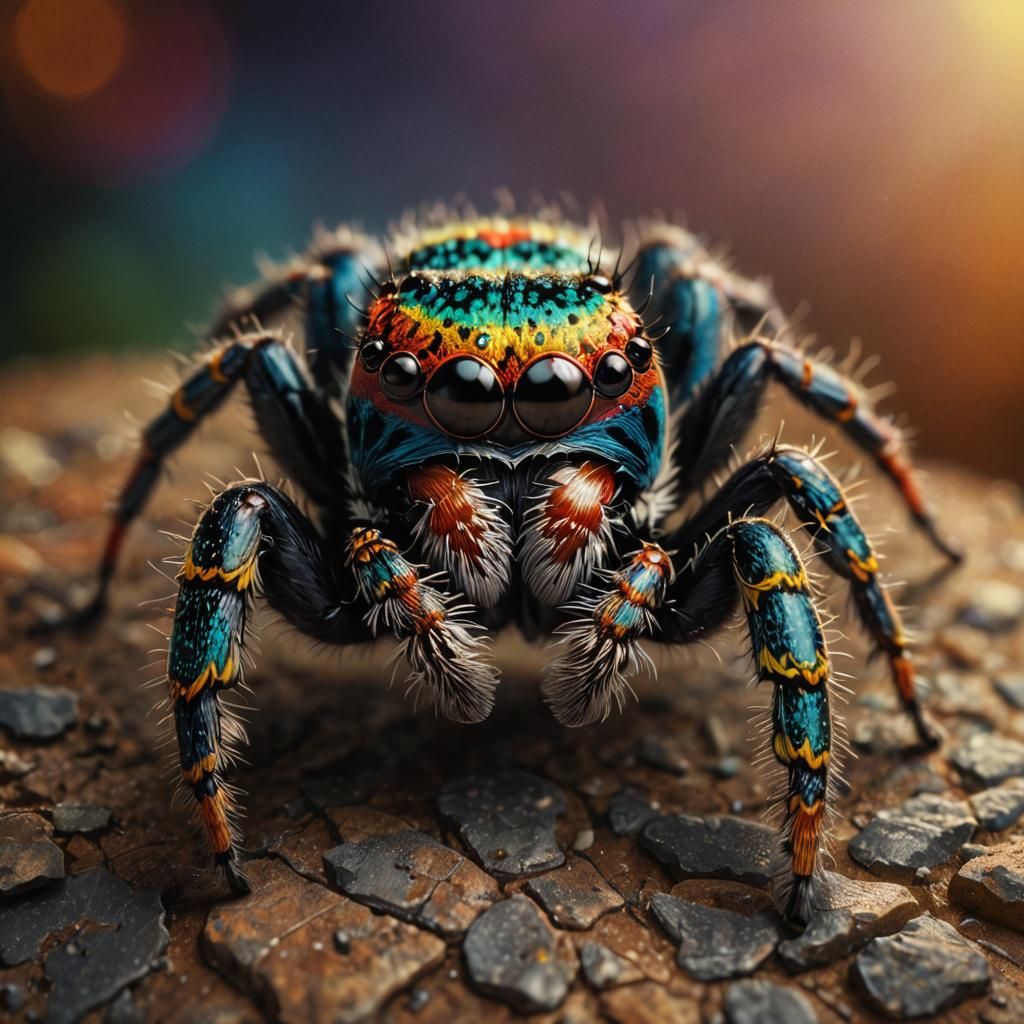 Colorful Jumping Spider in Mexico: Hyperrealistic Concept Ar...