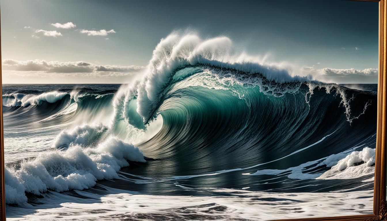 Waves Crashing Down On The Shoreline