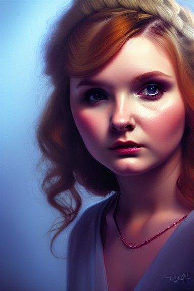 Abigail Breslin Portrait in Digital Illustration Style