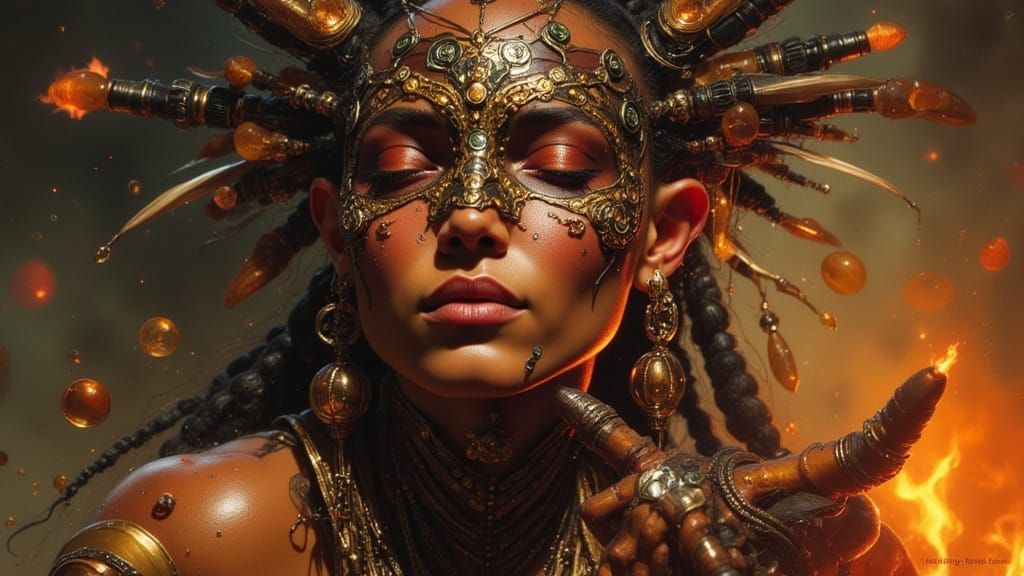 Alien Shamanic Fire Dance Concept Art