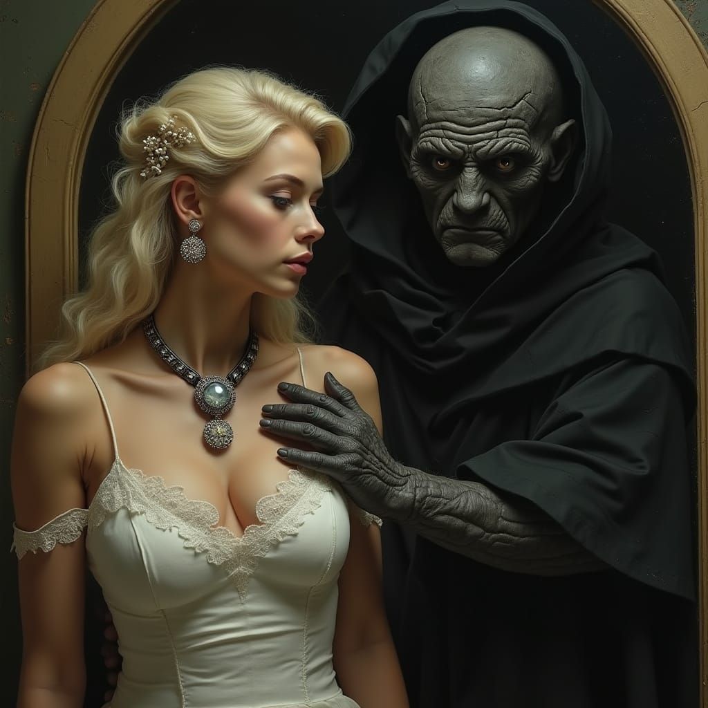 Elegant Woman in Whispers of Darkness