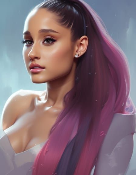 Ariana Grande Portrait in Hyperdetailed Style