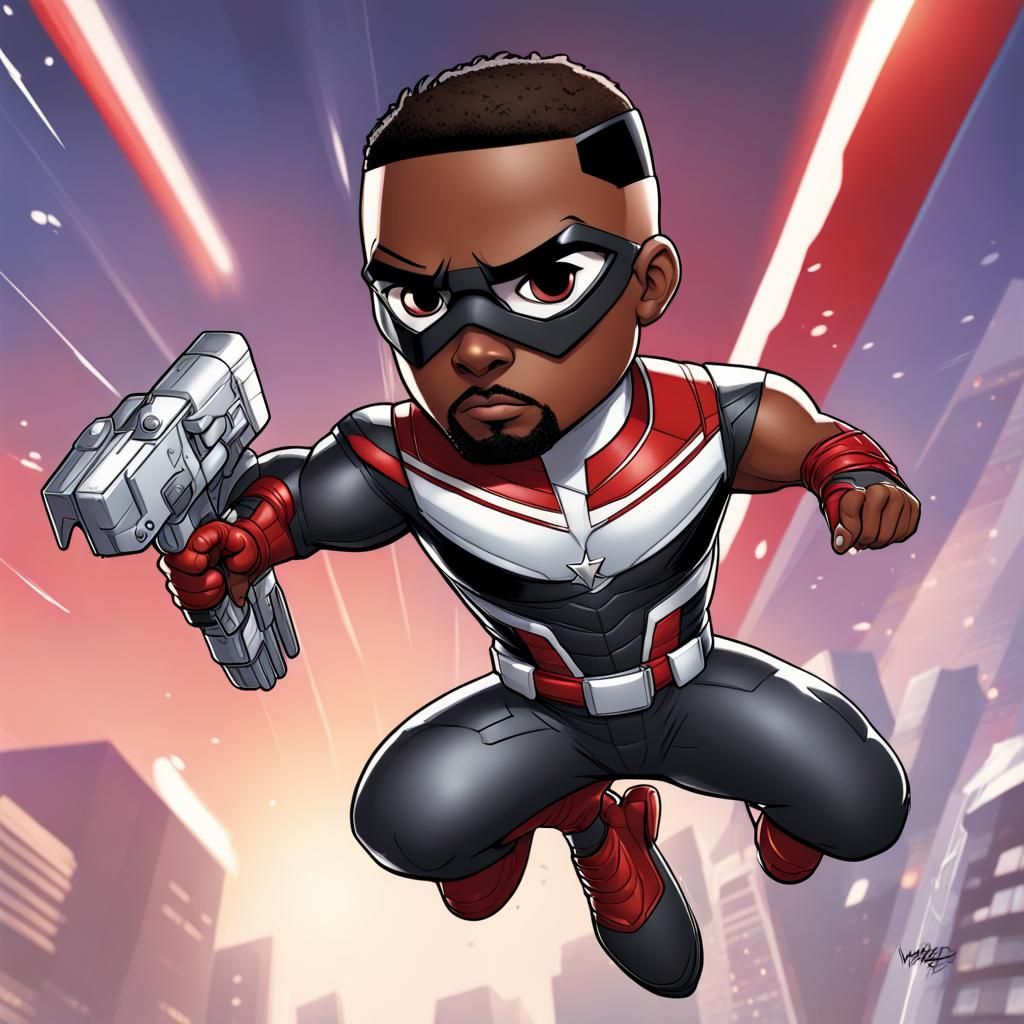Chibi Marvel Sam Wilson as The Falcon